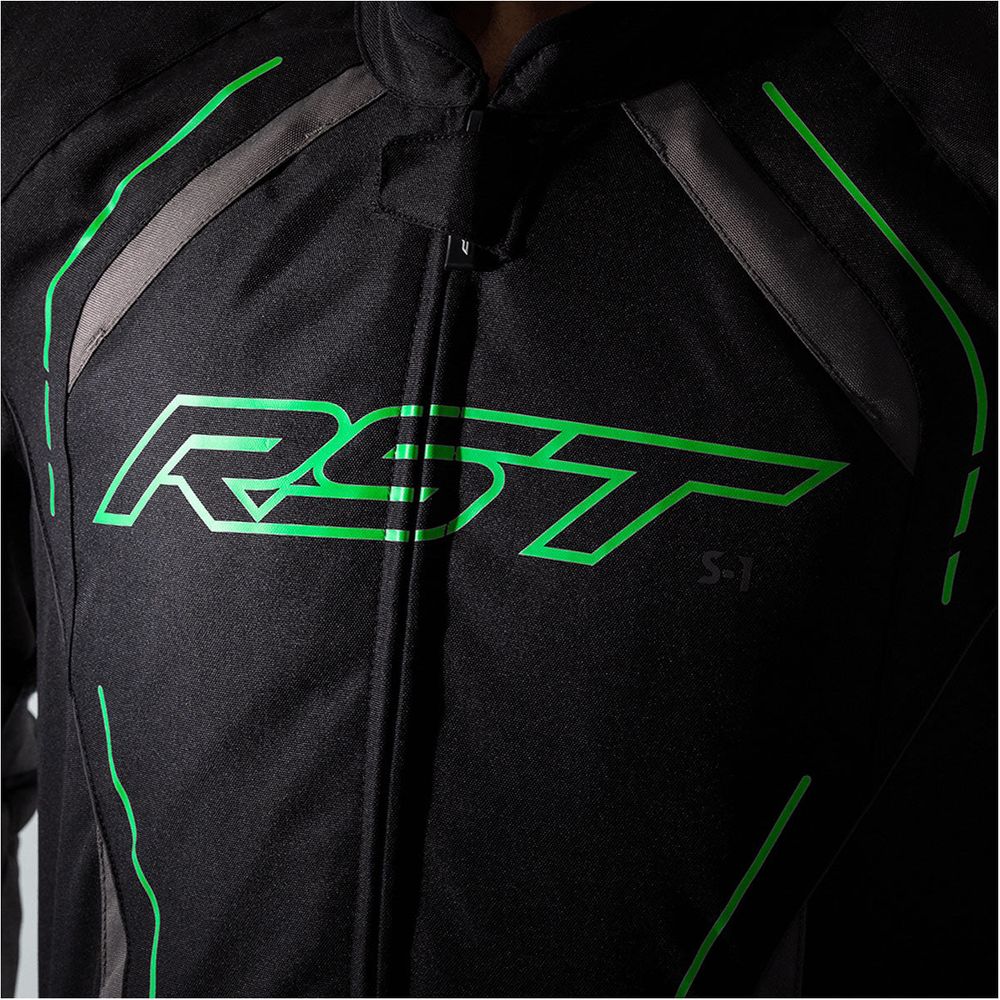 RST S1 CE Textile Jacket Black / Grey / Neon Green