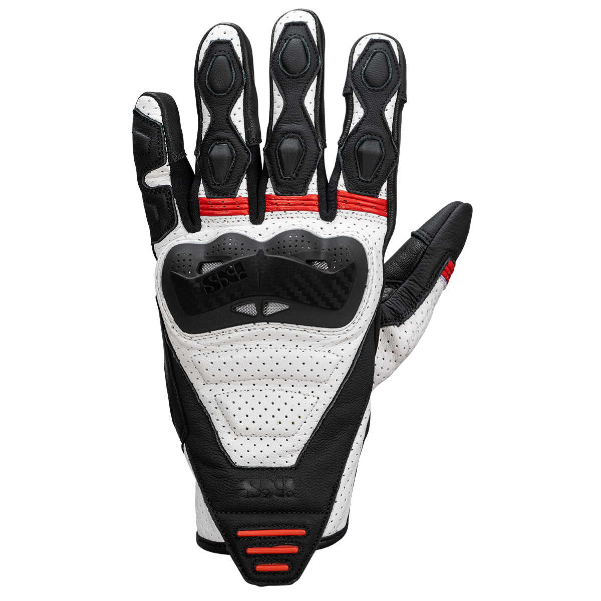 Rapid 1.0 leather gloves black-white-red