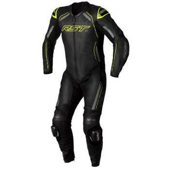 RST S1 CE One Piece Leather Suit Black / Grey / Fluo Yellow