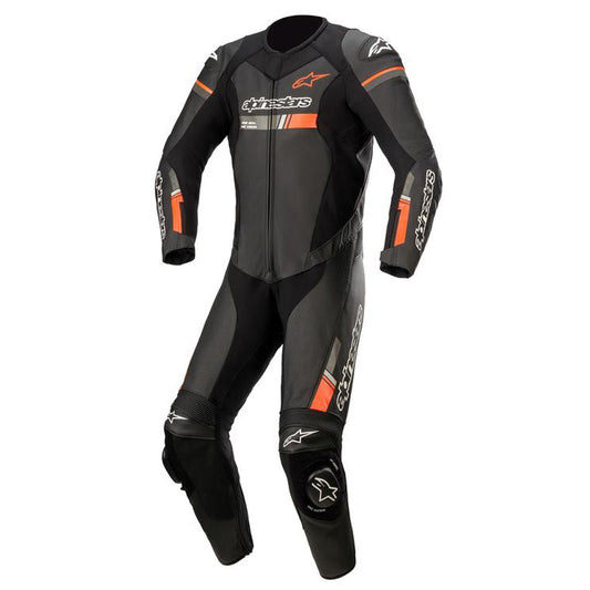 Alpinestars GP Force Chaser One Piece Leather Suit Black / Fluo Red