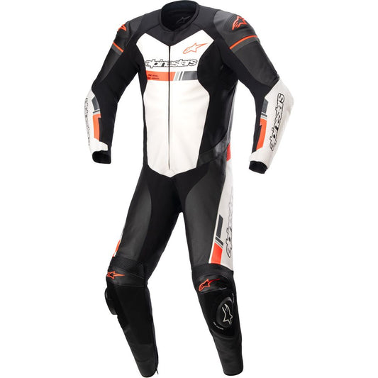 Alpinestars GP Force Chaser One Piece Leather Suit Black / White / Fluo Red
