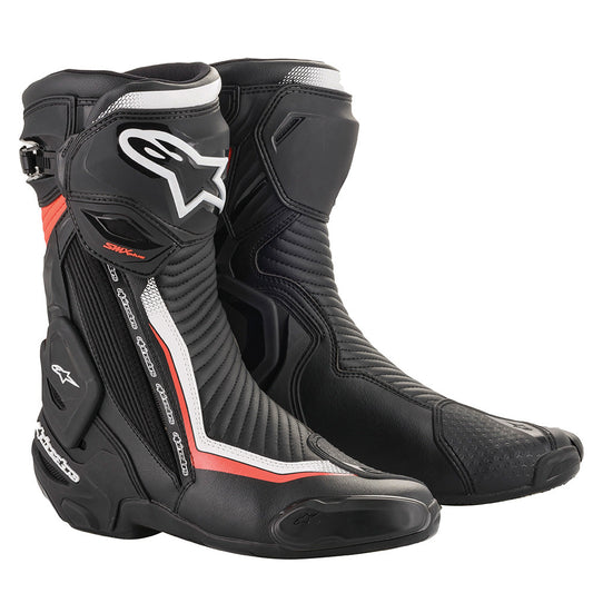 Alpinestars SMX Plus V2 Boots Black / White / Fluo Red