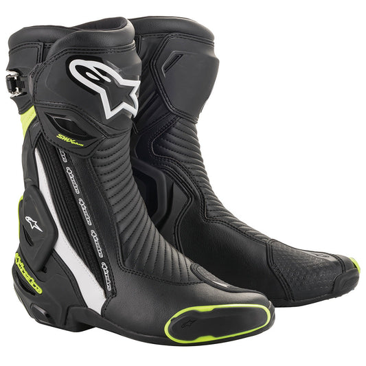 Alpinestars SMX Plus V2 Boots Black / White / Fluo Yellow