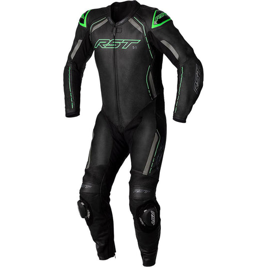 RST S1 CE One Piece Leather Suit Black / Grey / Neon Green