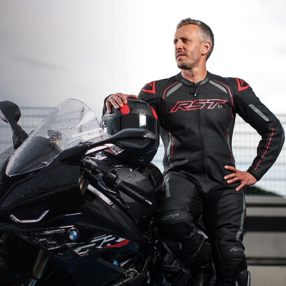 RST S1 CE One Piece Leather Suit Black / Grey / Red