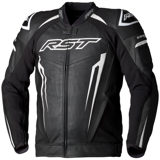 RST Tractech Evo 5 CE Leather Jacket Black / White / Black