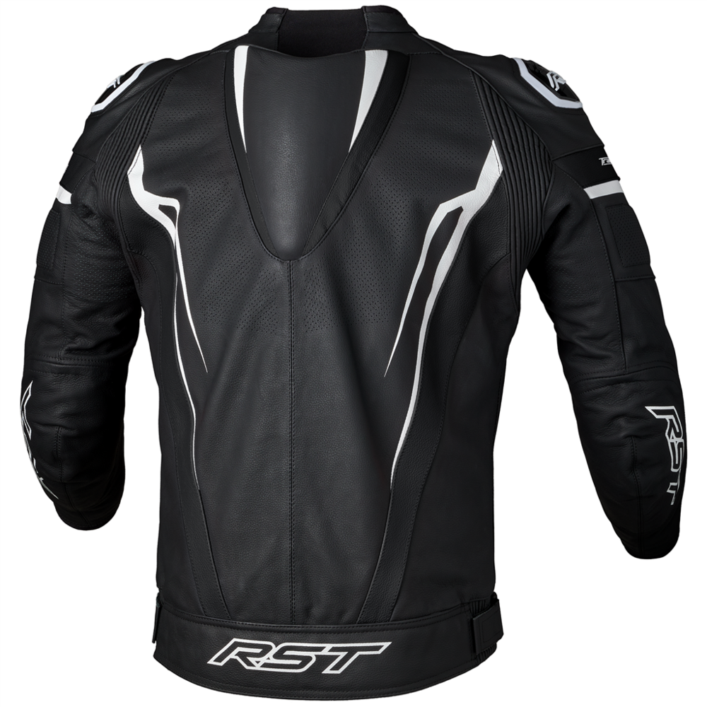 RST Tractech Evo 5 CE Leather Jacket Black / White / Black
