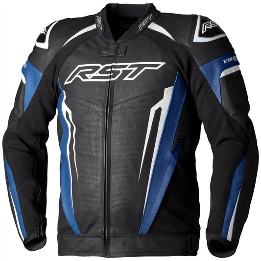 RST Tractech Evo 5 CE Leather Jacket Blue / Black / White