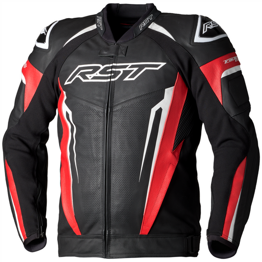 RST Tractech Evo 5 CE Leather Jacket Red / Black / White